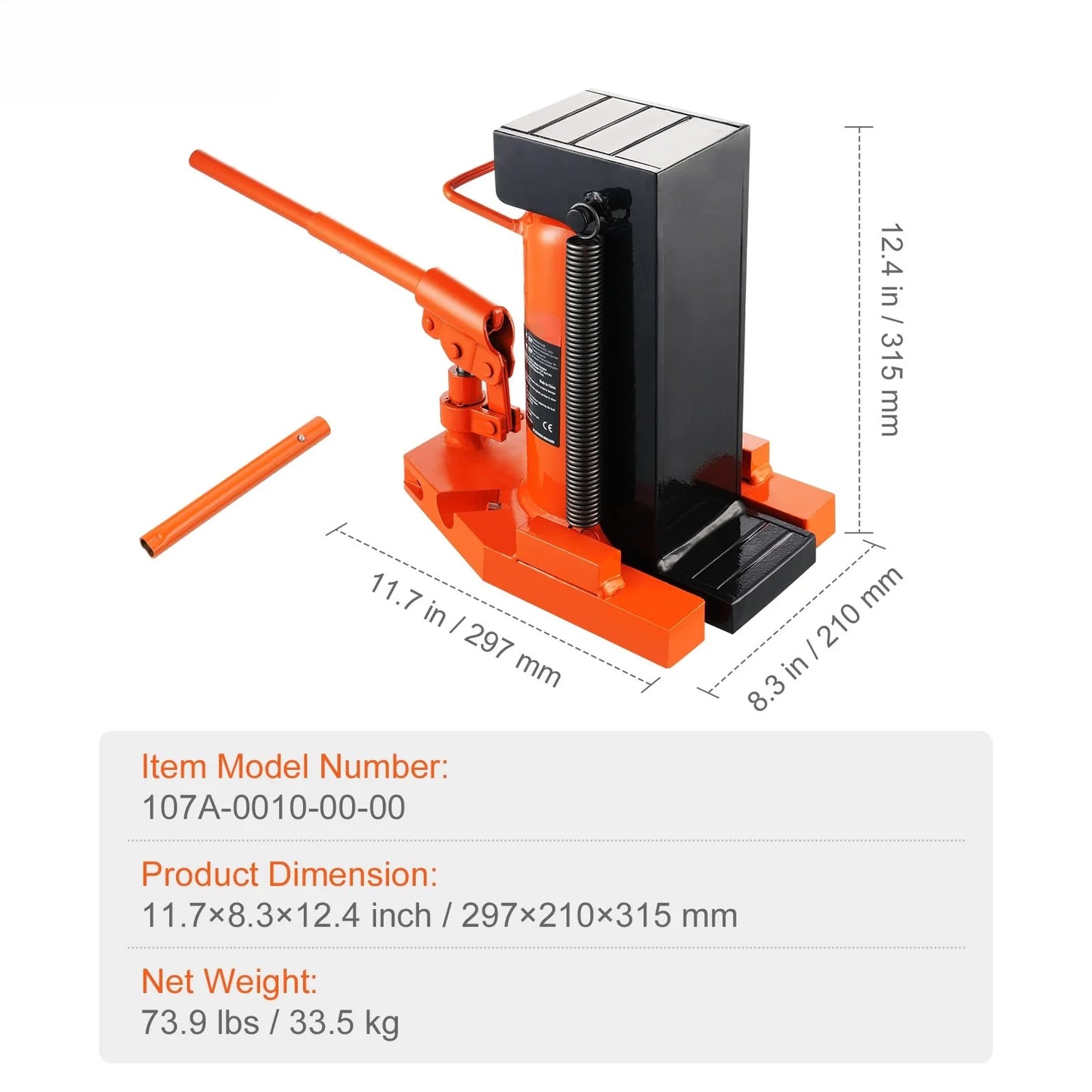 SucceBuy Hydraulic Toe Jack 2.5 Ton On Toe Toe Jack Lift 5 Ton On Top Lift Capacity Machine Jack 0.8-5.3 in