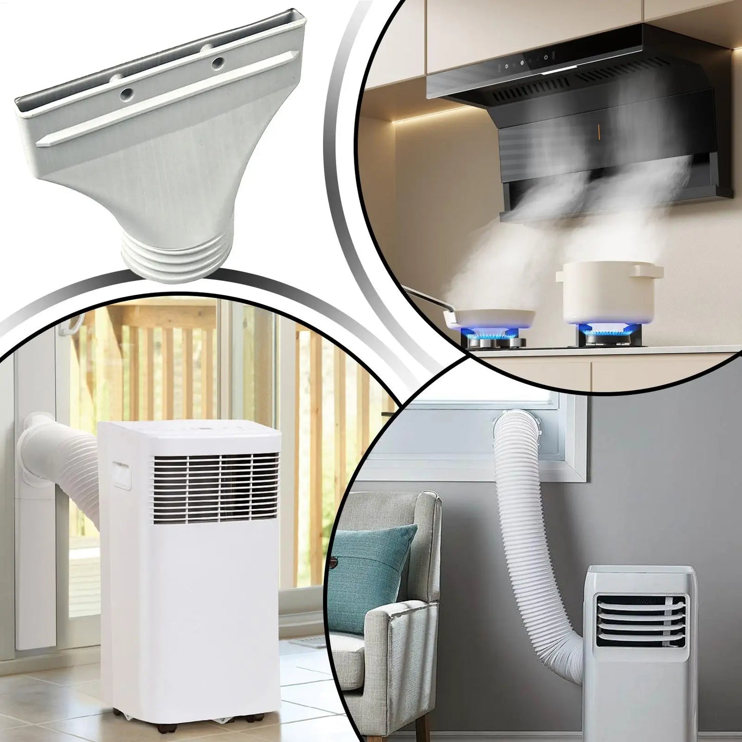 Portable Ac Hose Connector Portable Air Conditioner Hose Adapter Seal Vent Tube Kit for Air Conditioner Unit Duct Dryer Home Car