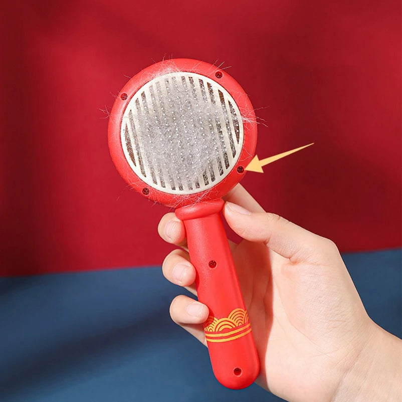 Chinese Style Trendy Pet Brush Cat Hair Removal Needle Comb Anti-Static Brush for Pet Grooming Tools