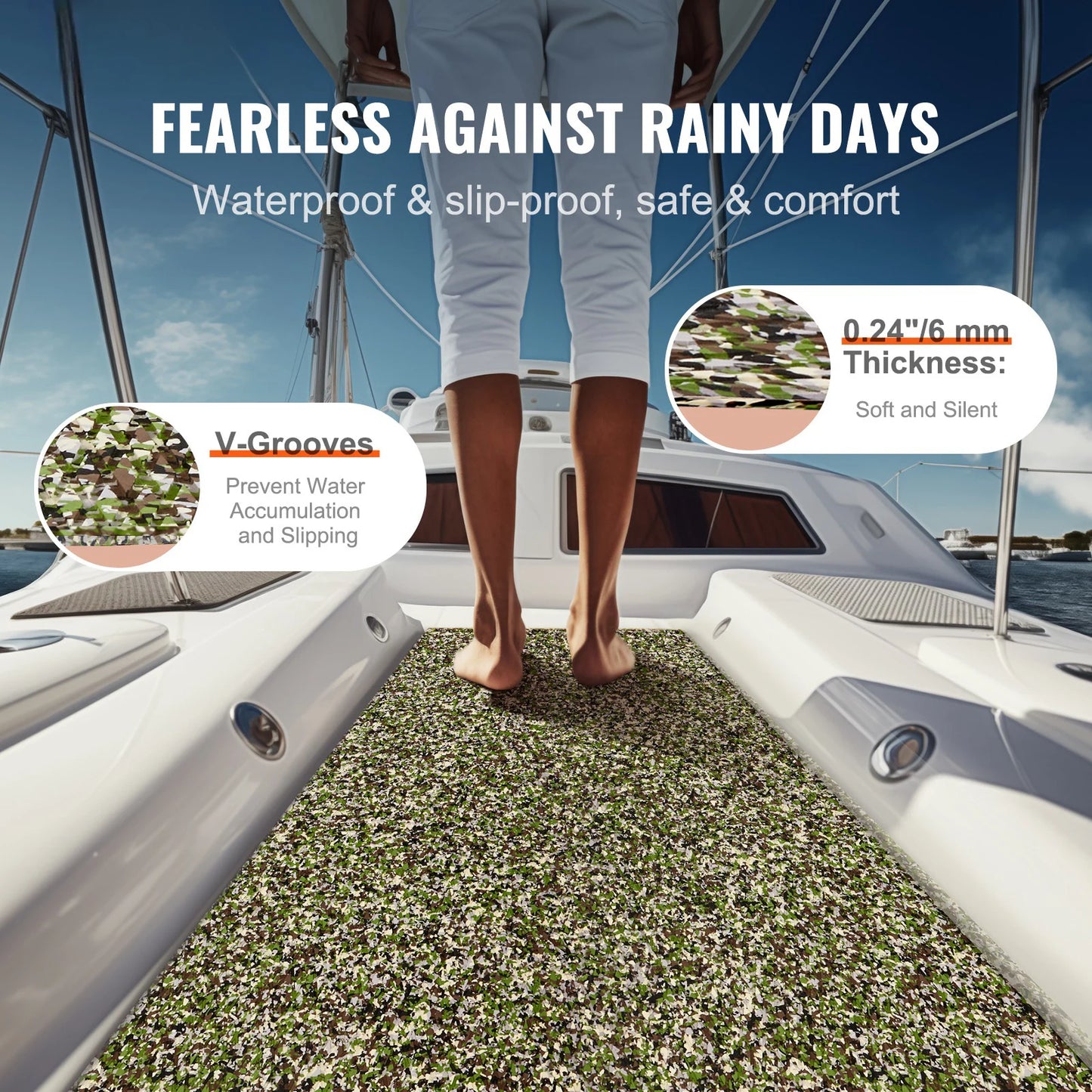 SucceBuy Boat Flooring EVA Foam Boat Decking Non-Slip Self-Adhesive Flooring Marine Carpet for Yacht Pontoon Boats Kayak Decking