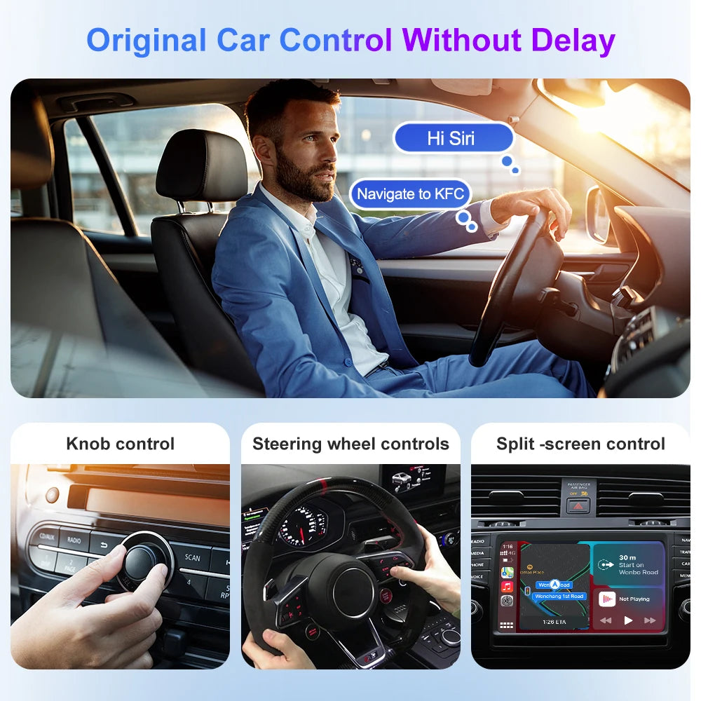 CarlinKit 5.0 2Air &4.0 CP2A Wireless Android Auto CarPlay CarPlay AI Box Online Upgrade WiFi Bluetooth Connect 2-In-1 Smart Box
