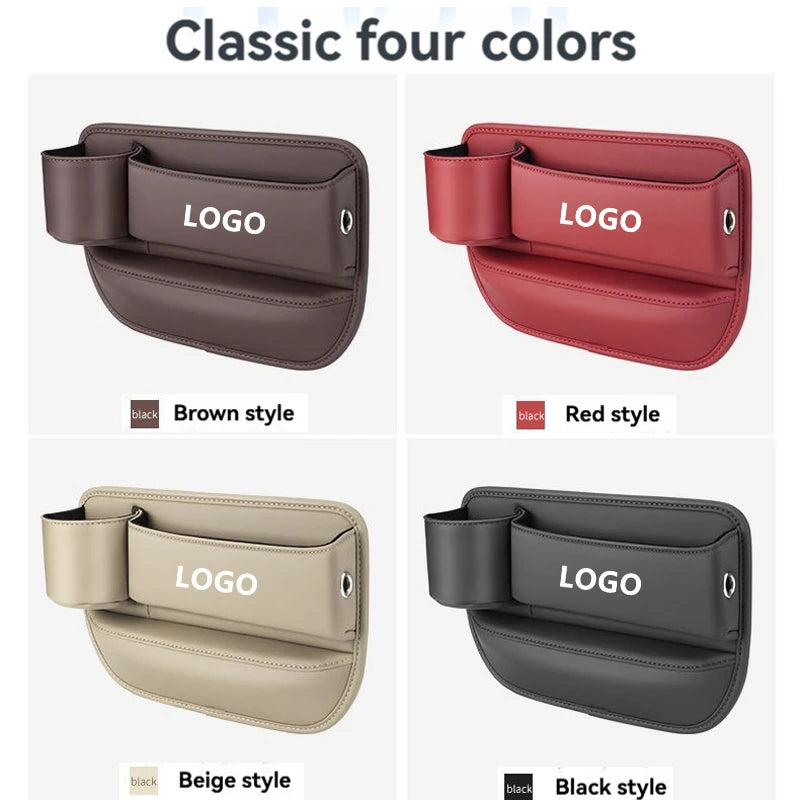 For ISUZU Car Accessories Leather Car Seat Gap Organizer Crevice Side Storage Box Filler Side Storage Pocket with Cup Holder
