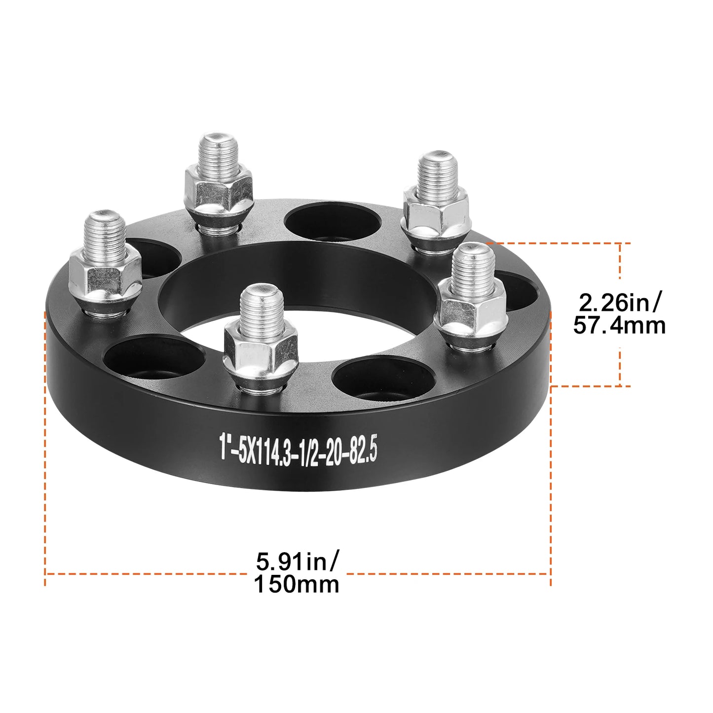SucceBuy Wheel Spacers 8"x6.5" Wheel Adapters 8 Lug Forged Spacer 9/16"-18 Studs Spacers Dodge Ram 2500 Ram 3500 Ford F250 F350