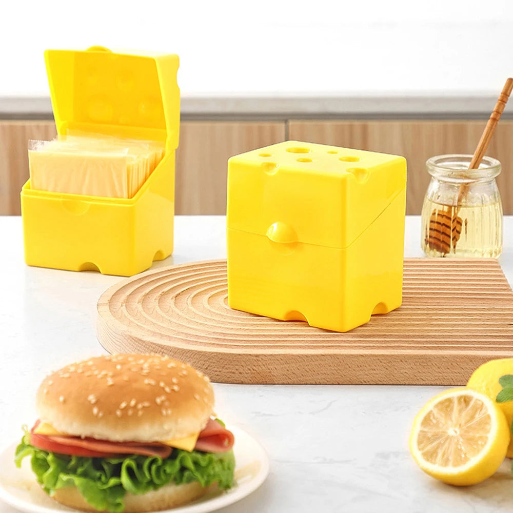 1PC Clamshell Cheese Box, Household Kitchen Crisper, Butter, Cheese, Cheese Packaging Storage Box, Refrigerator Food Crisper Box