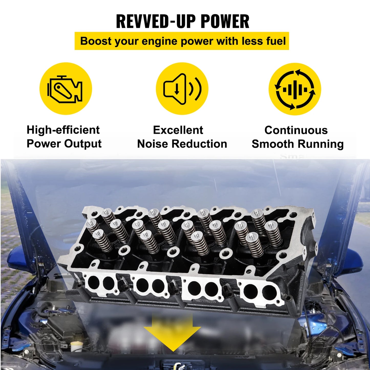 SucceBuyCylinder Head Assembled Engine Cylinder Head Assembly Replacement 6.4L Cast Iron Cylinder Head Fit for 08-10 Ford F250