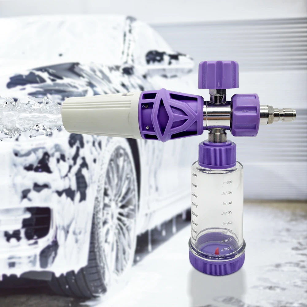 100ml Pressure Washer Gun Adjustable Car Wash Foam Sprayer 1/4 Inch Quick-Connect Liquid Foam Sprayer for Cleaning Cars SUVs