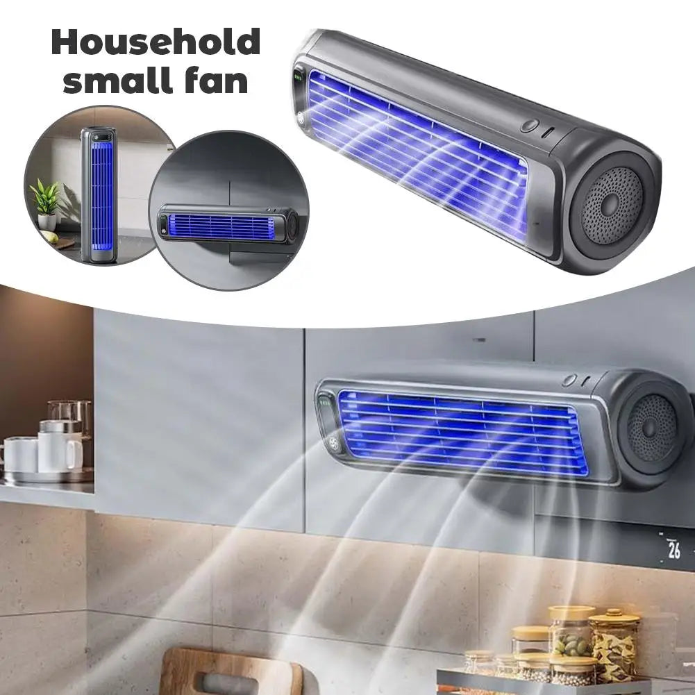 Portable Air Conditioner Fan Desktop Adjustable No Drilling 3 Speeds Cooling Rechargeable Wall Mount Fan Silent for Home