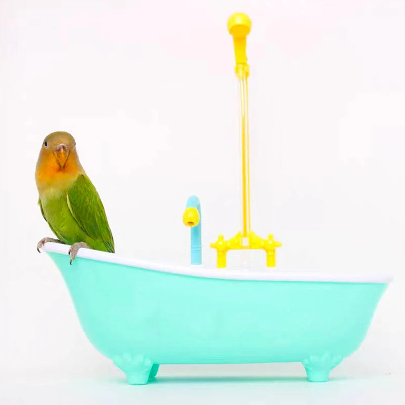 Parrot Automatic IntelligentBath Bird Shower Bathtub Blue AccessoriesHousehold Plastic parakeet supplies Accessory Bird Cage