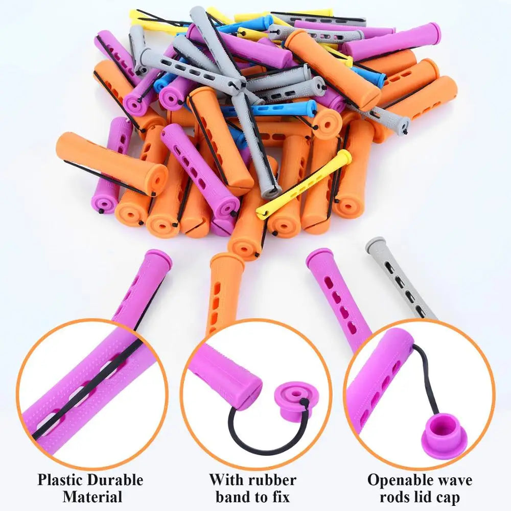 20 Pieces of Perm Curling Rods 5 Sizes of Curling Irons Plastic Cold Wave Rods Perming Rods Curling Irons Hair Styling Tools