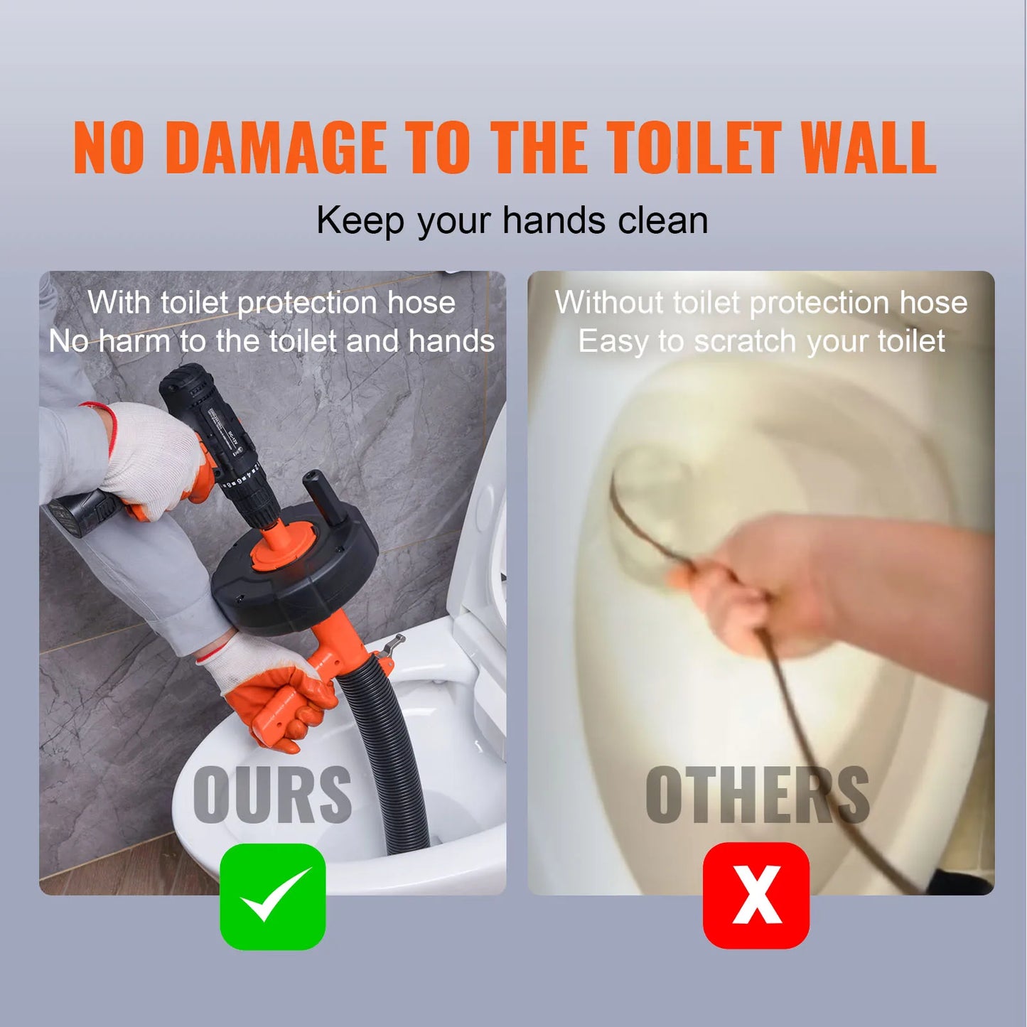 SucceBuy Drain Cleaner Machine 25FT Automatic Tube Cleaner Blockage Unblocker Toilet Sewer Pipe Dredge for Kitchen Bathroom