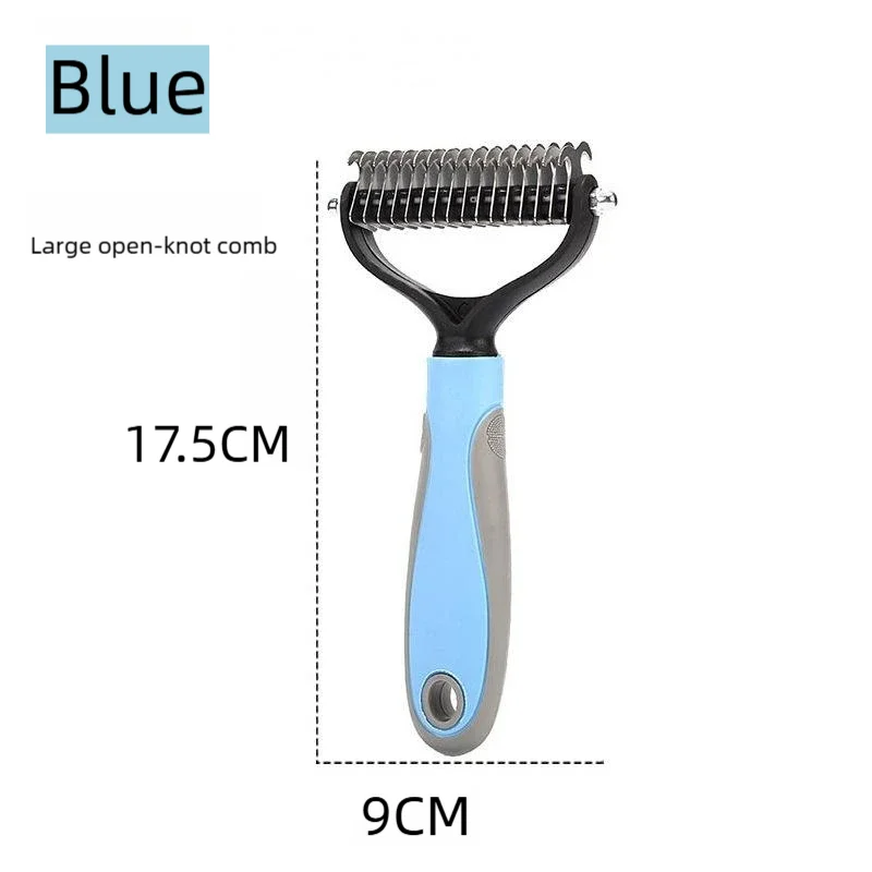 Pet Deshedding Brush Double Sided Pet Grooming Tool for Shedding and Dematting - Stainless Steel Dog Comb with Effective Results
