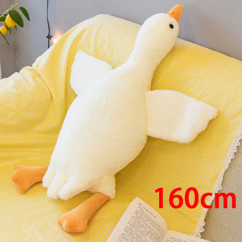 90/130/160/190cm plush baby goose stuffed animal throw pillow for large sofa, for bedtime companionship, plush pillow as a gift
