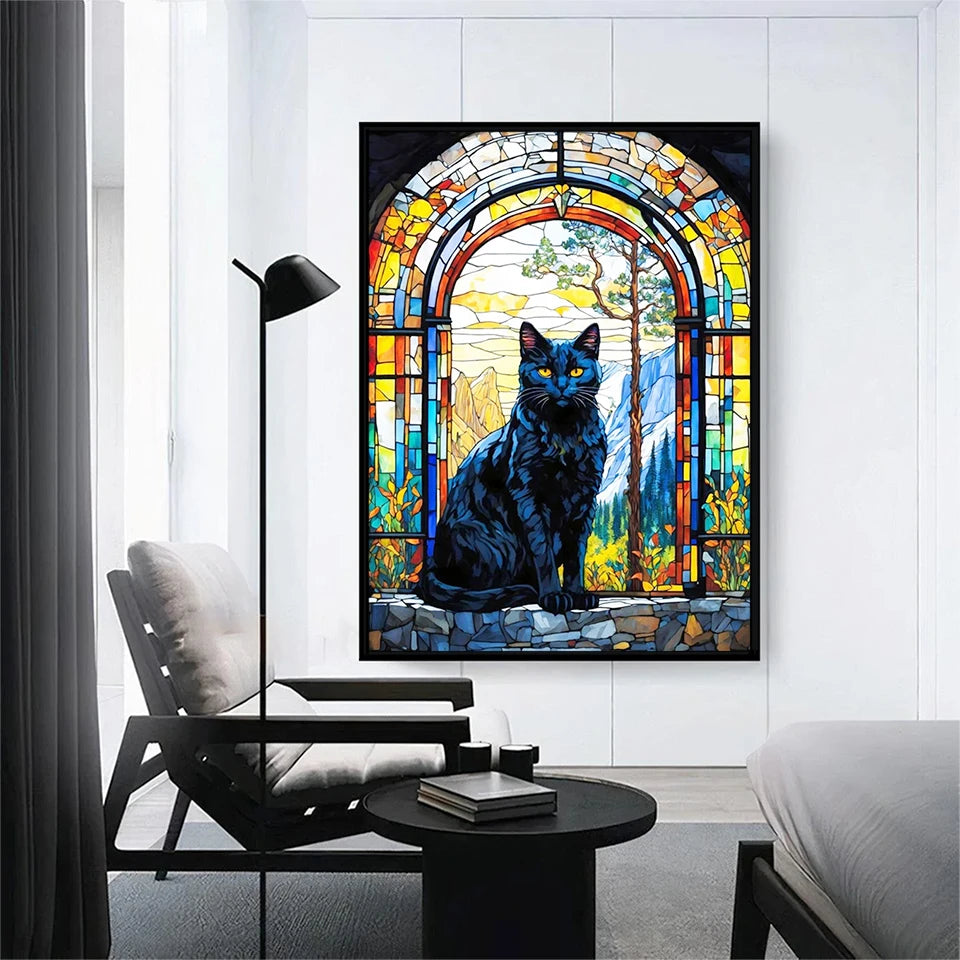 EverShine New Arrivals Diamond Mosaic Cat Lion Complete Kit Painting Animal Stained Glass Art Embroidery Dragon Halloween Decor