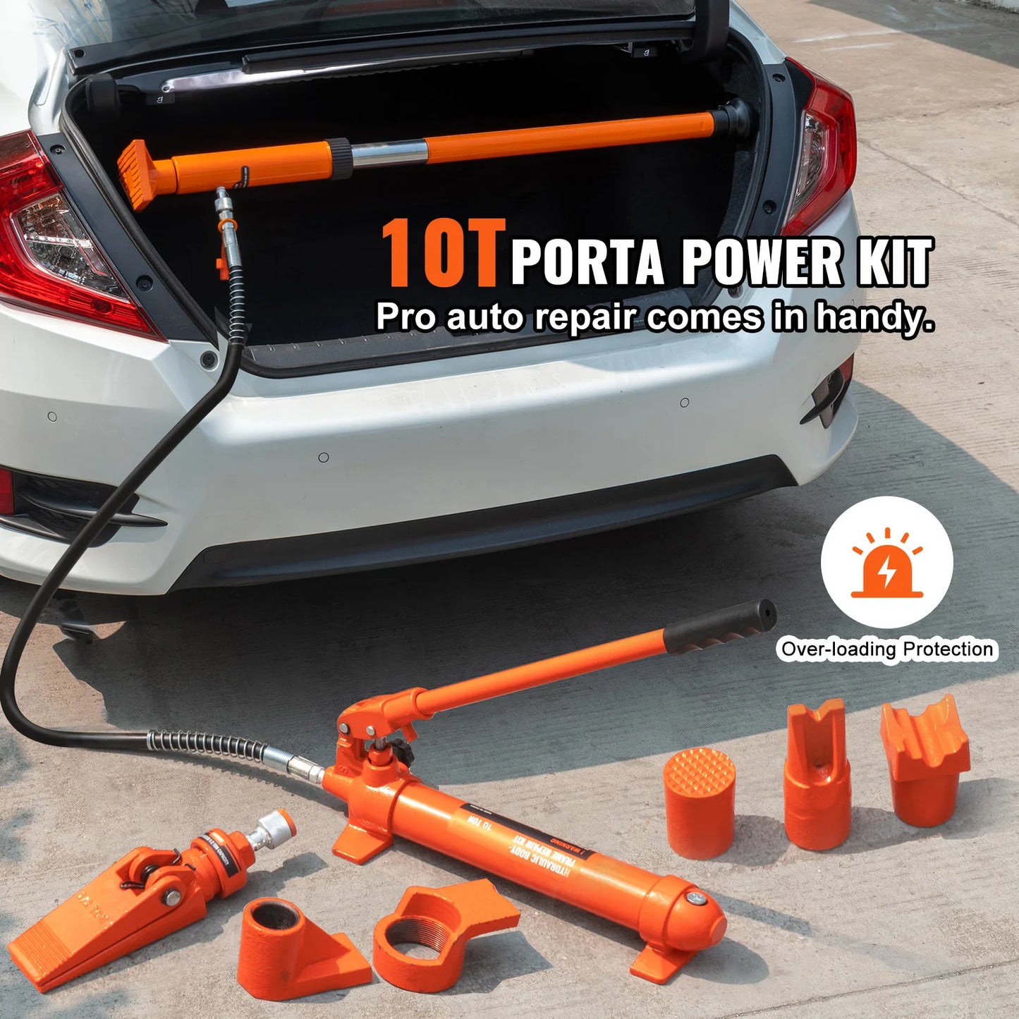 SucceBuy 10Ton Hydraulic Jack Air Pump Lift Ram Body Frame Porta Power Repair Kits Multi-functional Auto Body Frame Repair Kits