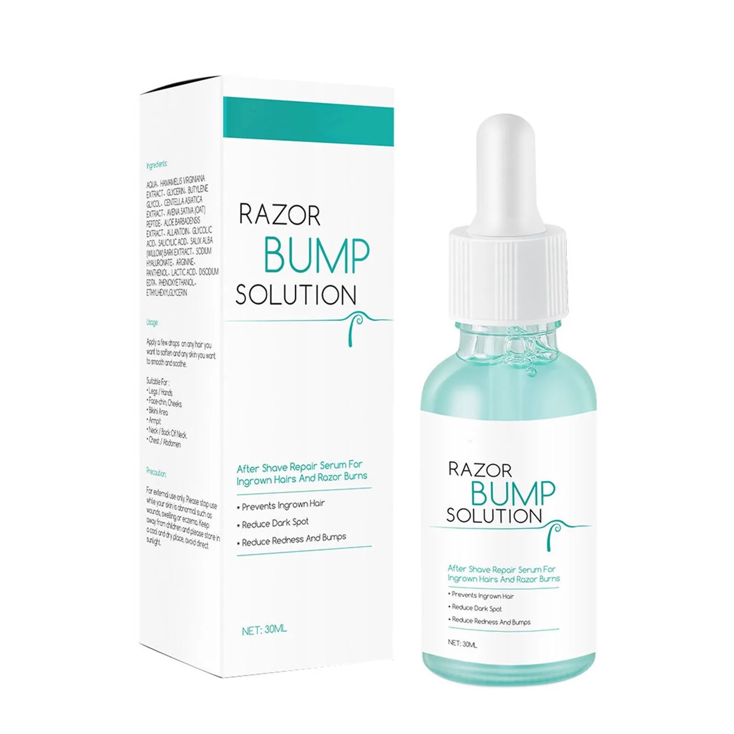 Anti-Ingrown Hair Gentle Serum 30ml Repaired Serum Redness Bumps Ingrown Hair After Shaving Prevent Hair Growth Serum Post-Shave