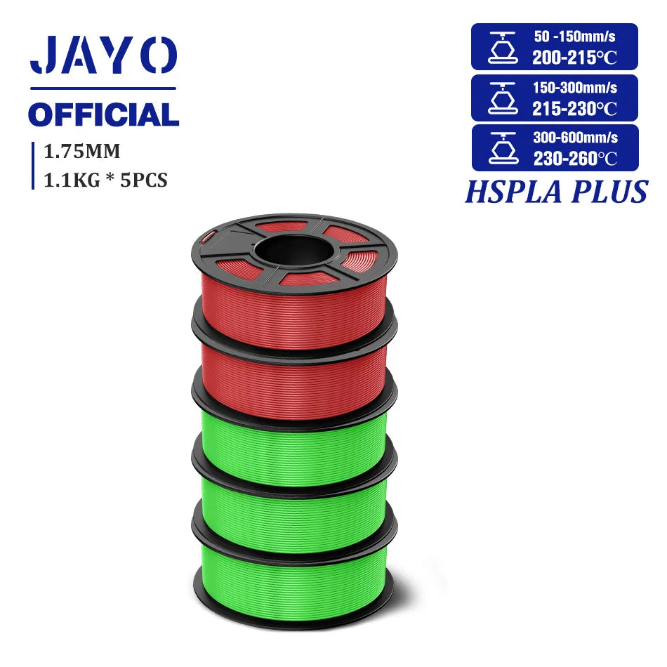 JAYOPLA Plus  Filament 600mm/s 1.75mm High Speed  PLA+ 3D Printer Filament High Flow 3D Printing Mateials Fit Most 3D Printers