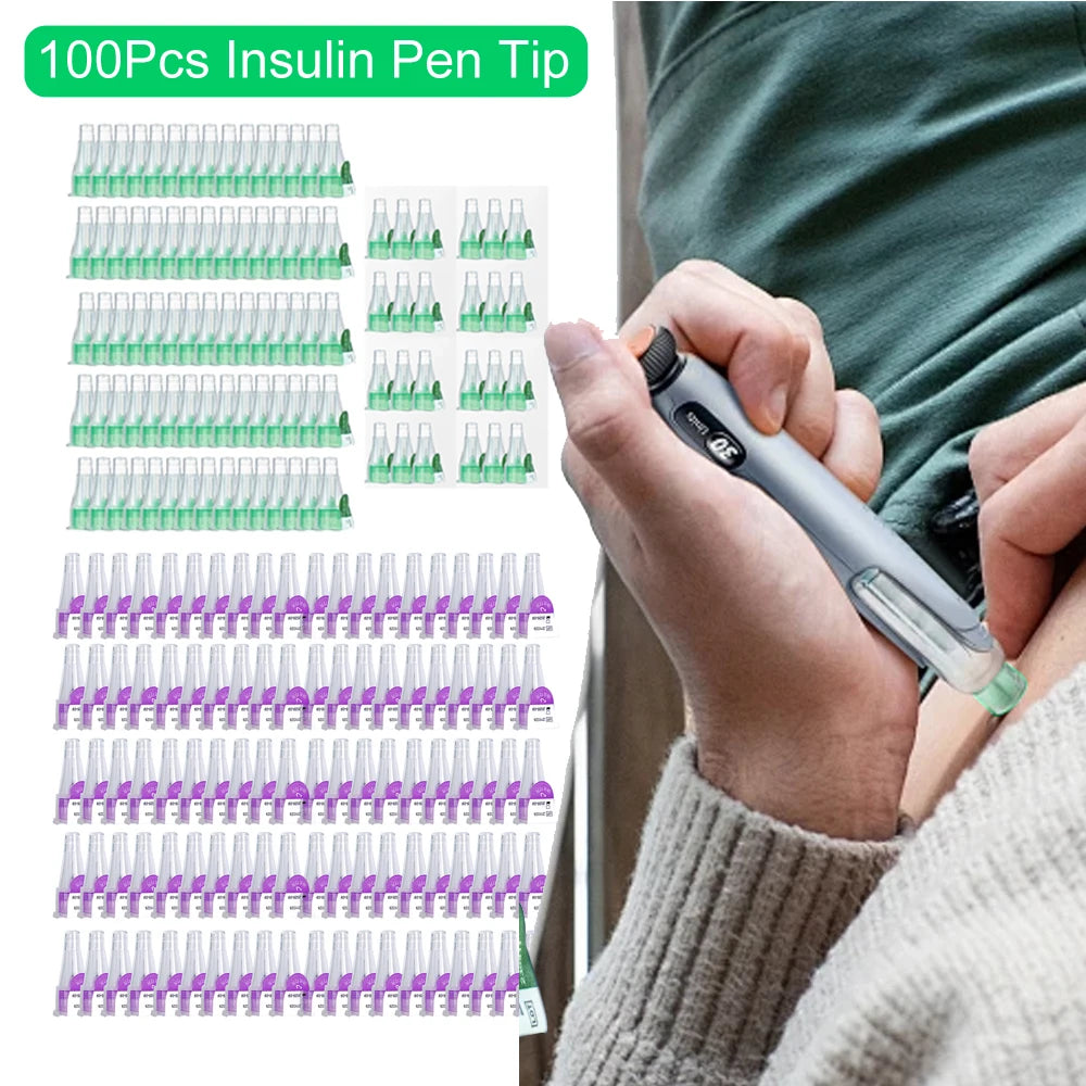 100Pcs Insulin Cartridges 3ml Cassette Bottle For Lilly Insulin Injection Pen Medical Aesthetics 4mm/6mm/8mm Insulin Pen Tip