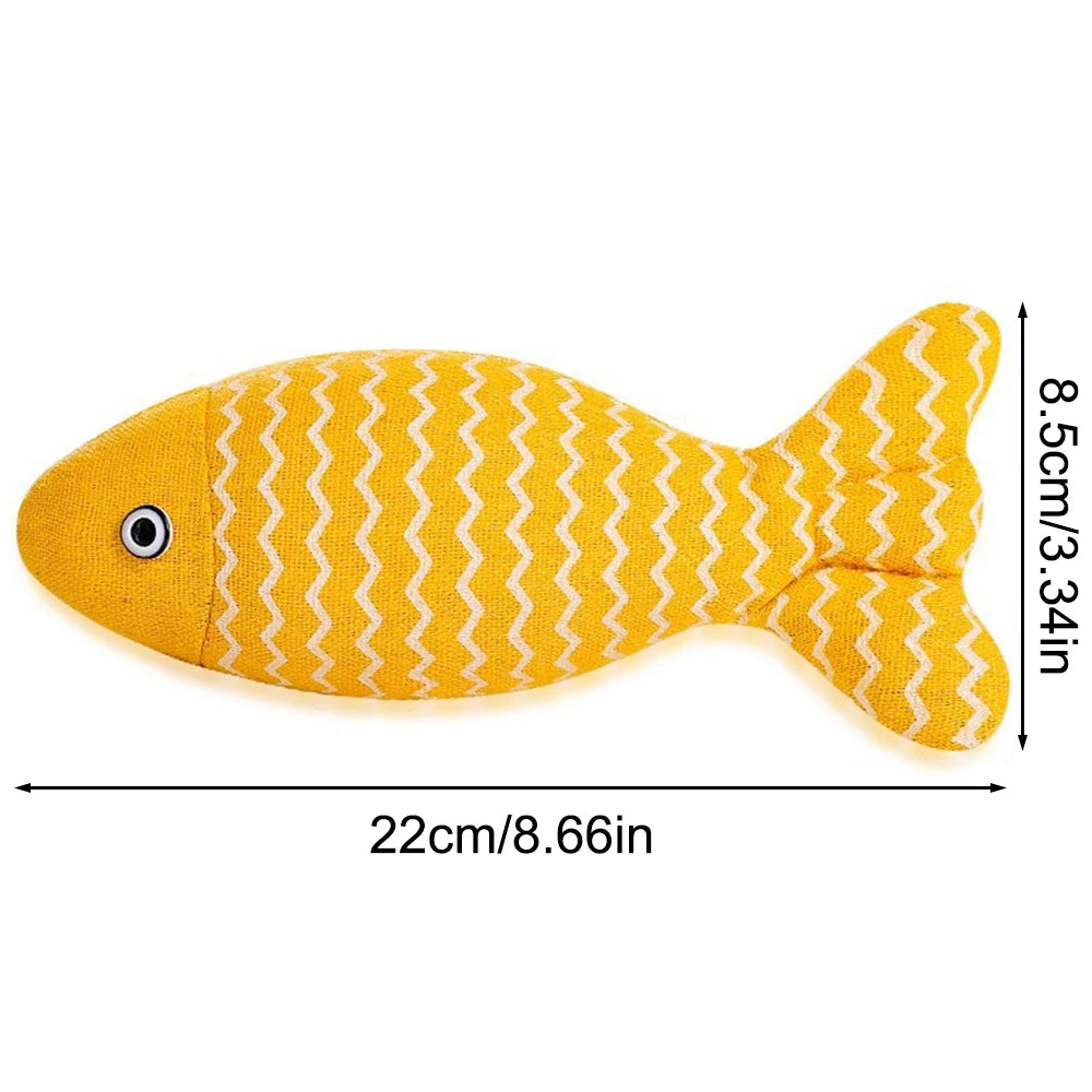 Random Style Fun Cat Sackcloth Fish Toy High With Catnip Fish Pet Cat Gnawing Inside The Toy Room Pet  Cat DogToy