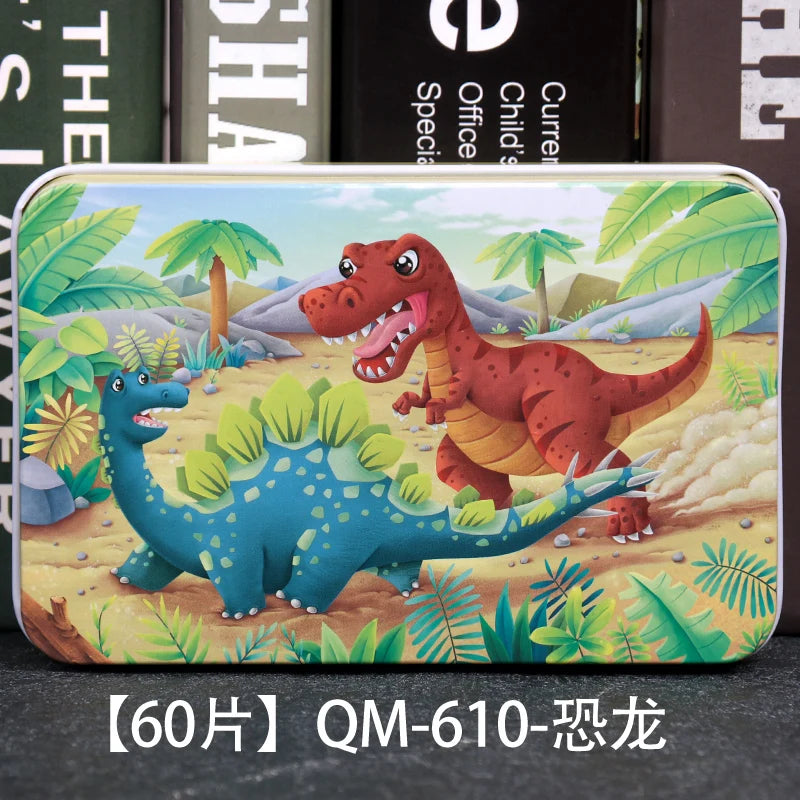 New 60 Pieces Wooden Puzzles Kids Cartoon Animal Wood Jigsaw Early Educational Learning Toys for Children