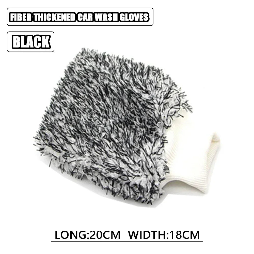 Car Wash Brush Microfiber Wheel Brush Cleaning Gloves Non-Slip Handle Plush Rims Spokes Wheel Washing Brushes Car Accessories