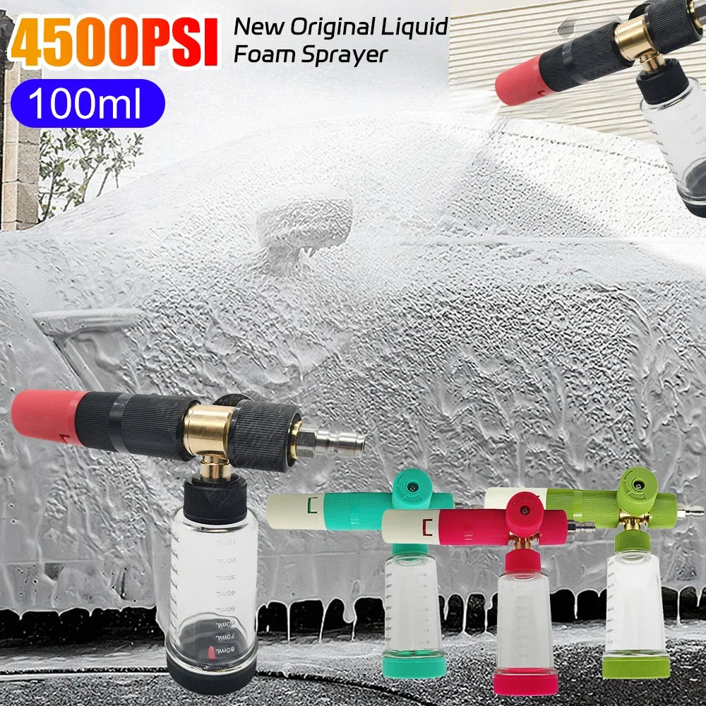 1PCS 100ml Original Liquid Foam Sprayer 4500PSI Pressure Washer 1/4" Quick Connector Foam Cannon Cleaning Tool For Car Washing