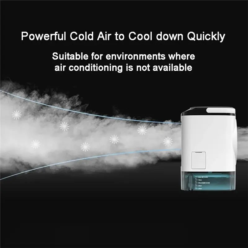 M02K-Portable Air Conditioner Portable Fan Dual Spray Ultrasonic Atomization Speed Mute Air Cooler