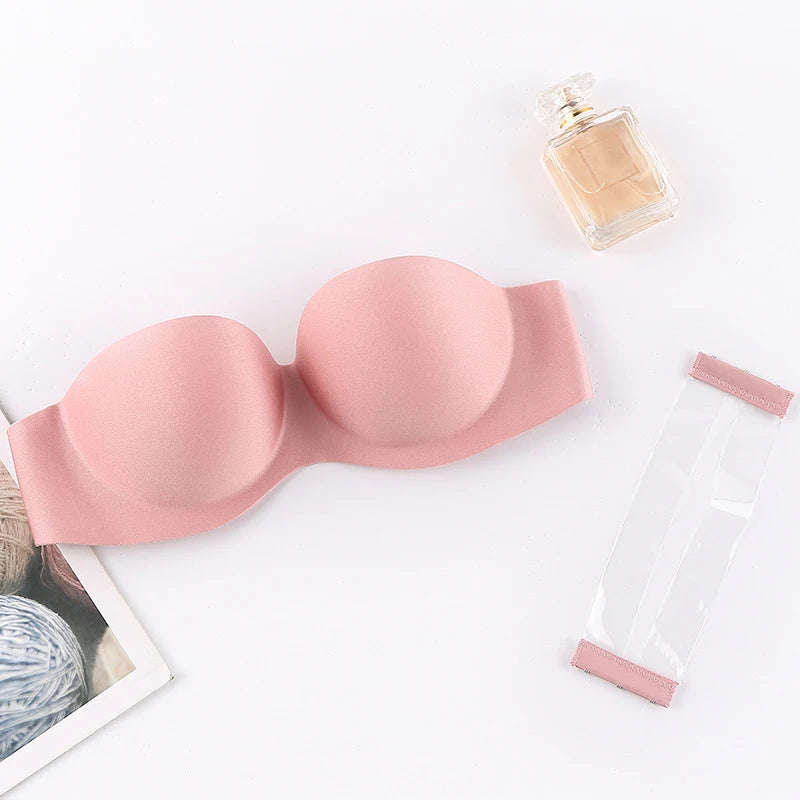 FINETOO Front Closure Sexy Push Up Bra Women Invisible Bras Underwear Lingerie For Female Brassiere Strapless Seamless Bralette