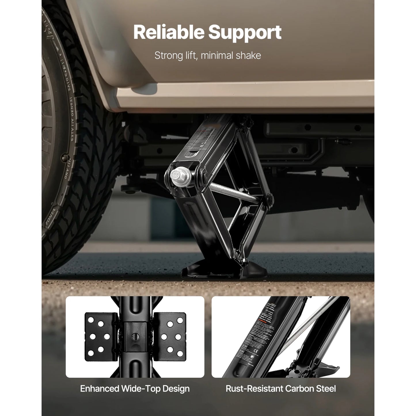 SucceBuy 9000lbs RV Scissor Jacks 4-23.4in RV Stabilizer Leveling Scissor Jacks Set of 2 Heavy Duty Stabilizer Jack with Handle