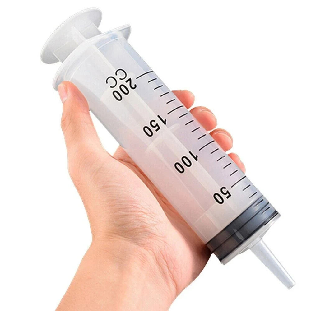 100-200ML Reusable Big Large Plastic Hydroponics Nutrient Measuring Syringe NEW