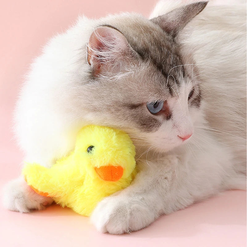 Smart Flapping Duck Cat Toys Interactive Electric Bird Toys Washable Cat Plush Toys with Vibration Sensor Cats Game Toys Kitten