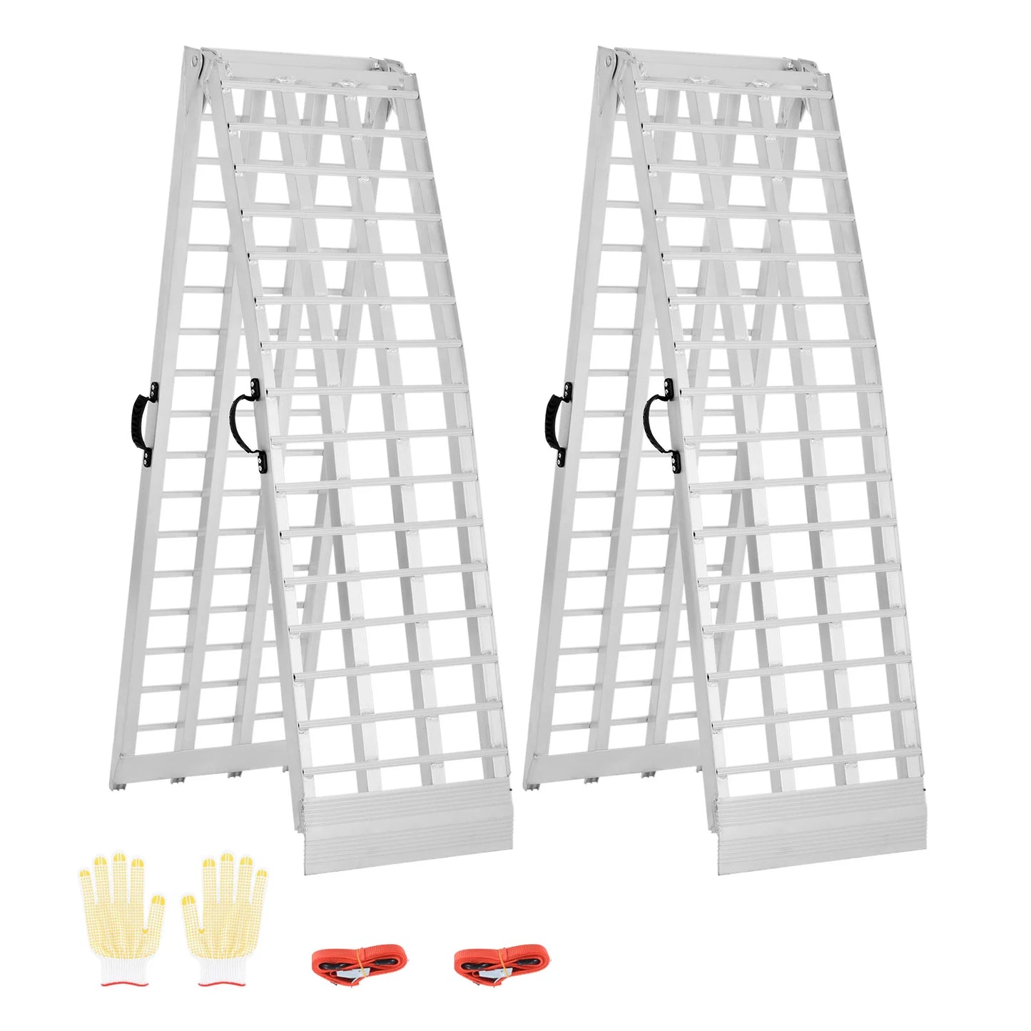 SucceBuy Aluminum Ramps 2000lbs Ramps with Wider Ramp Surface Universal Stable Loading Ramp with Handle Fit for ATV UTV Motor