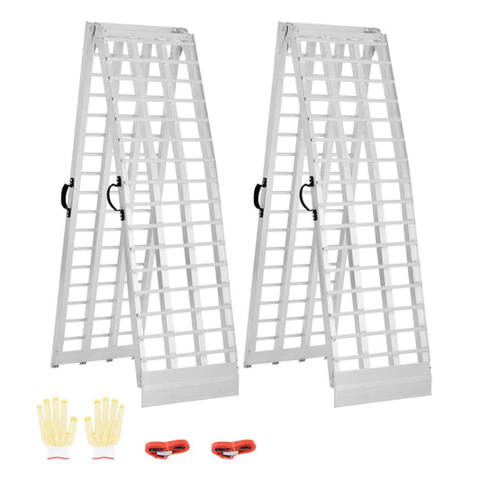 SucceBuy Aluminum Ramps 2000lbs Ramps with Wider Ramp Surface Universal Stable Loading Ramp with Handle Fit for ATV UTV Motor