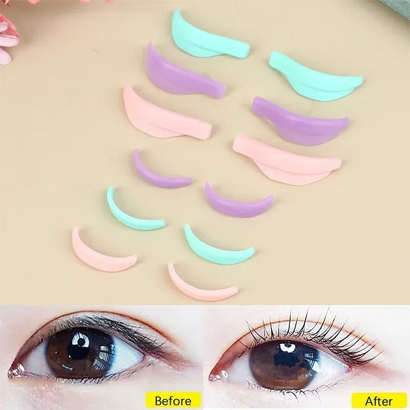 Wholesale  7Pairs Silicone Eyelashes Perming Curler Reusable Lash Lift Shield Pads Eyelash Lifting Tools Eyelash Perming Pads