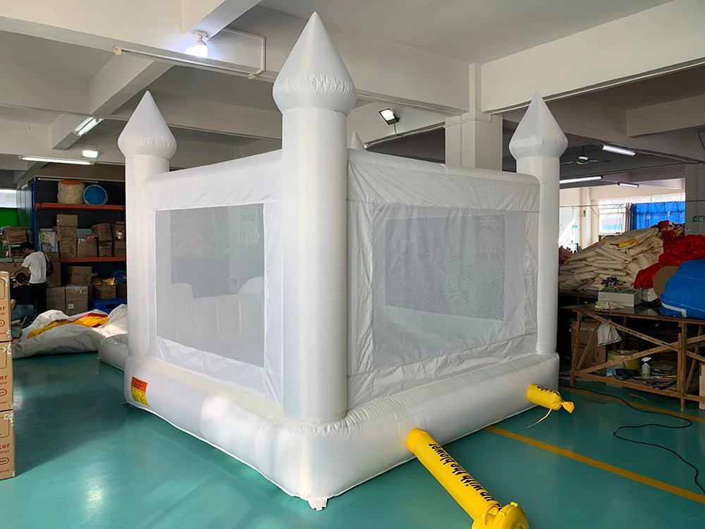 Inflatable Jumping Castle 5.6*3.3*3M White Bounce House For Kids Bouncy House Withe For Children Outdoor Toys With Blower Slide
