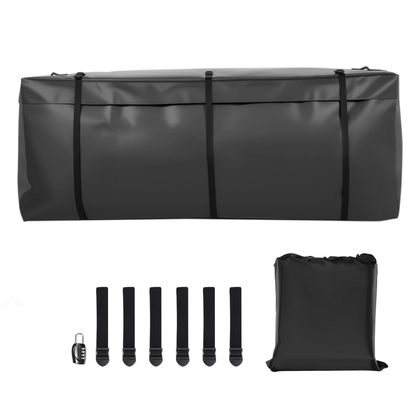 SucceBuy Hitch Cargo Carrier Bag Waterproof 840D PVC 57.48 x 19.49 x 23.82 in Heavy Duty Cargo Bag for Truck Bed Storage for Car