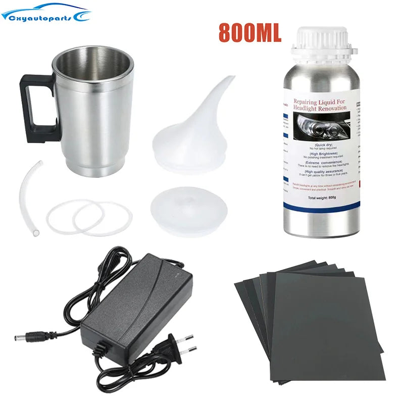 Car headlight restoration kit 800ML Liquid Polymer Repair Fluid Car Headlight Chemical Polishing Kit Automobile Tools