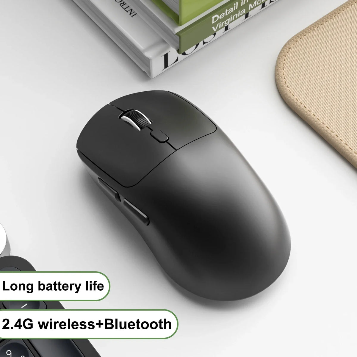 New M348 Superlight Mouse Bluetooth 2.4G Wireless Gaming Mouse Flagship Chip Gaming Sensor 6 Adjustable DPI for Office Game