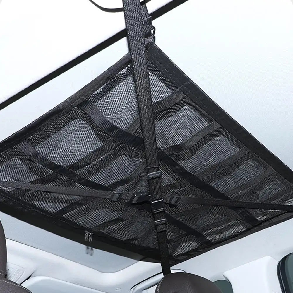 Car Roof Storage Organizer Strong Net Bag Load-Bearing Mesh Large Capacity Car Camping Accessories Storage Bag Roof Tent