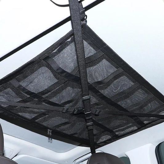 Car Roof Storage Organizer Strong Net Bag Load-Bearing Mesh Large Capacity Car Camping Accessories Storage Bag Roof Tent
