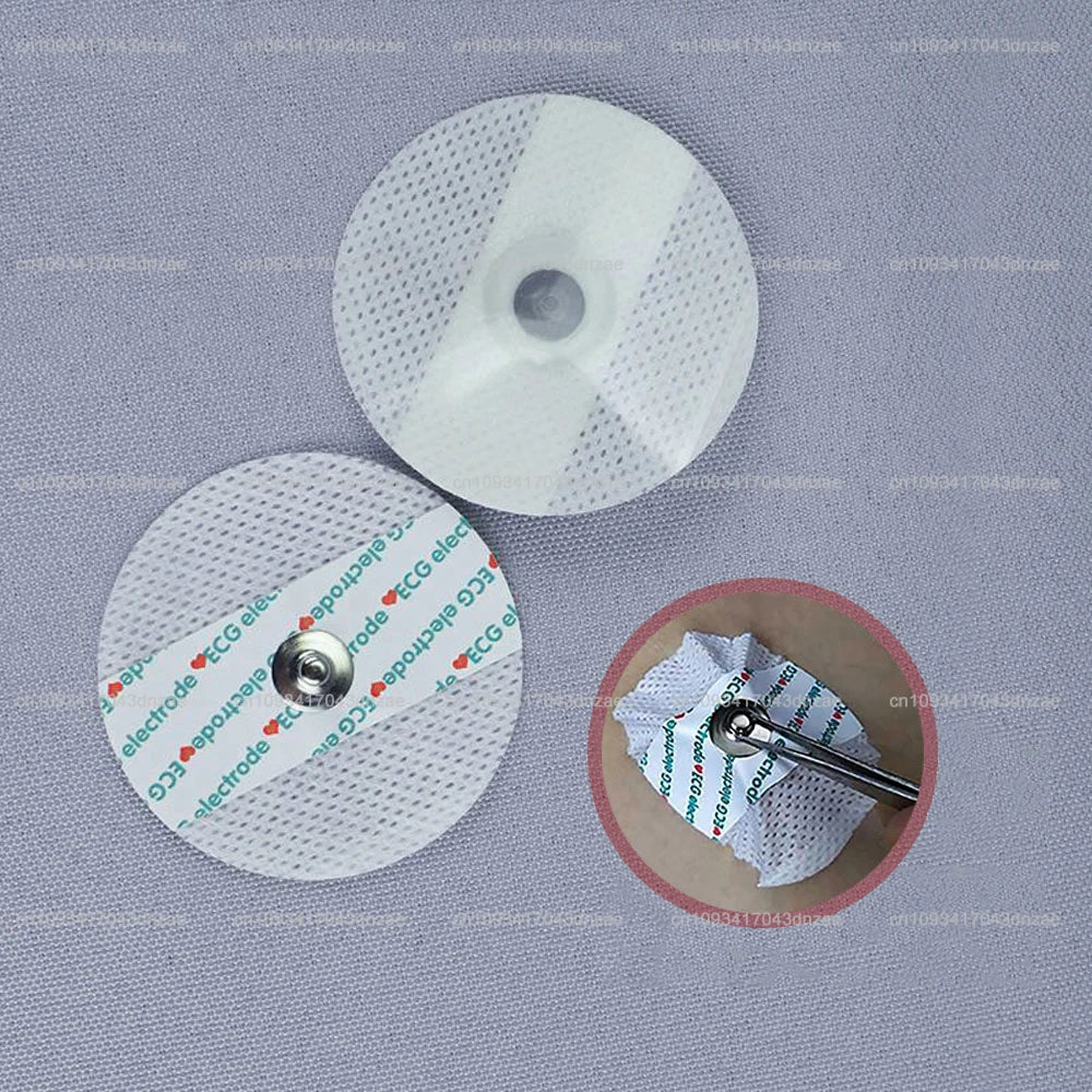 500pcs Medical Disposable ECG Accessories ECG EKG Electrode Patch Non-Woven ECG Electrode Pads Electrocardiogram Accessories