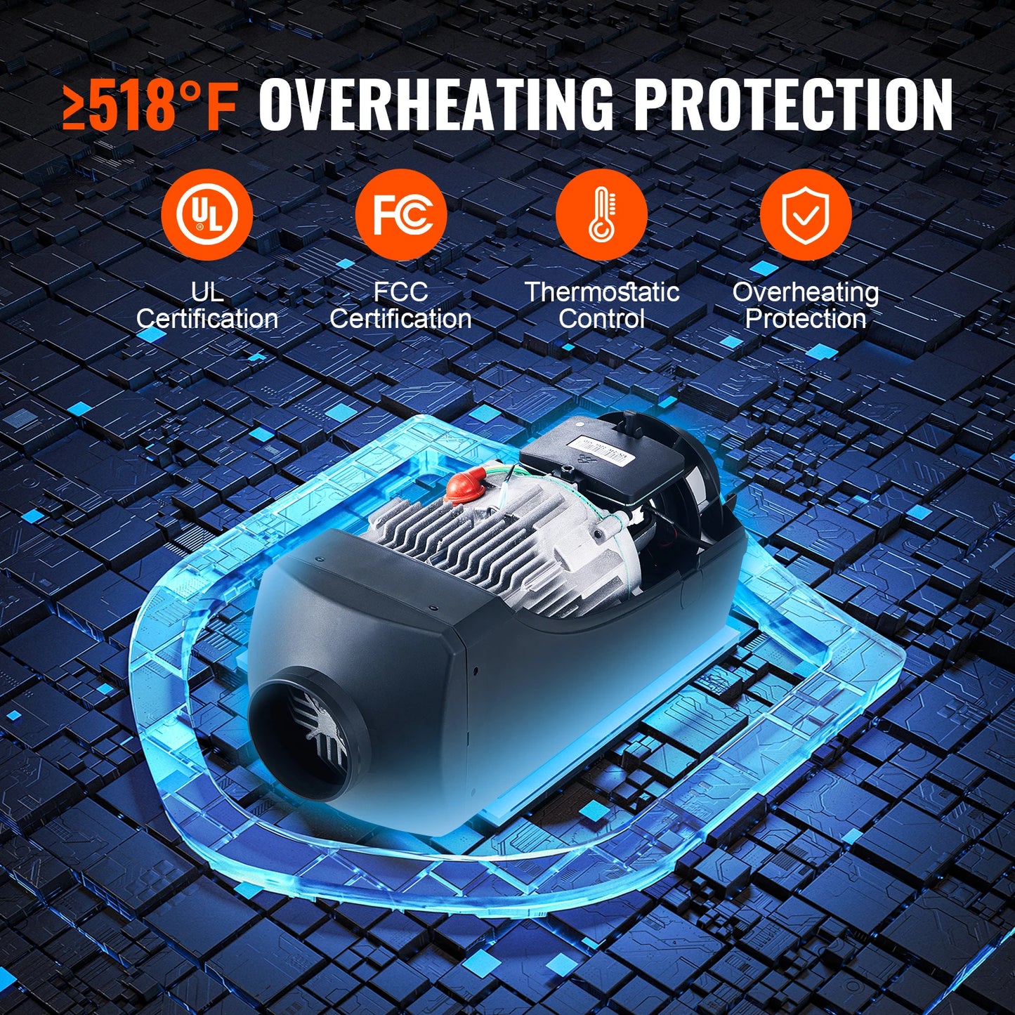 SucceBuy Car Heater 2/5/8KW Diesel Air Heater 12V With Remote Control Low Noise for Truck RV Trailer Air Diesel Parking Heater
