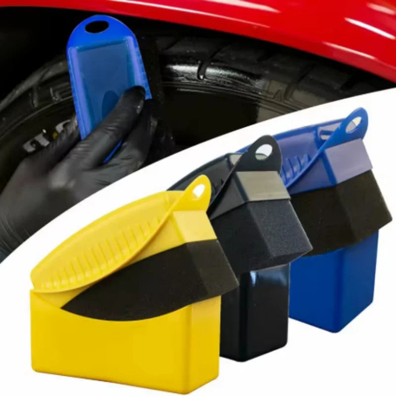 New Waxing Sponge Brush With Cover ABS Washing Cleaning Tire Contour Dressing Applicator Pads Detail Accessories