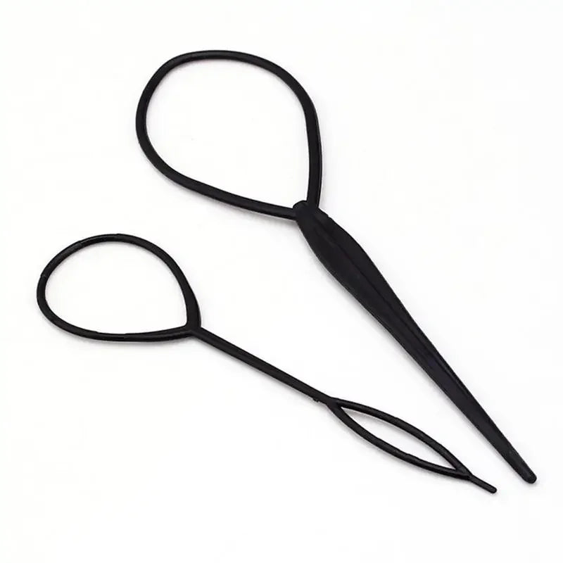 2pcs Plastic Crochet Braids Pull Hair Needle Ponytail Pigtails Updo Hairstyle Tail Hair Braid Ponytail Hairdressing Tools