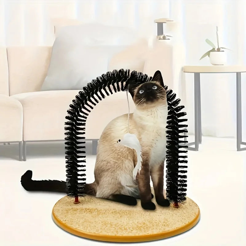 1pc Cat Arch Self Groomer – Massage & Tickle Brush Toy Cats Can't Resist, Pet Grooming Tool