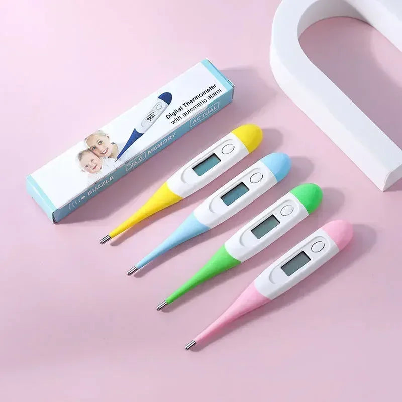 Digital ElectronicThermometer Soft Head Home First Aid Kit Fever Baby Adult Head Oral Armpit Temperature Measurement Instrument