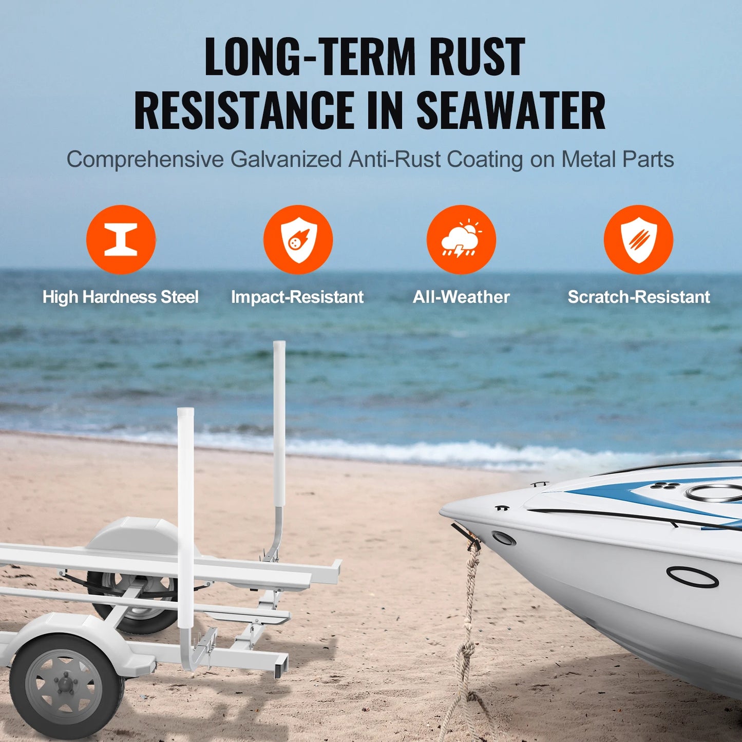 SucceBuy Boat Trailer Guide 2 PCS Rustproof Galvanized Steel Trailer Guide ons Trailer Guides with PVC Pipes for Boat