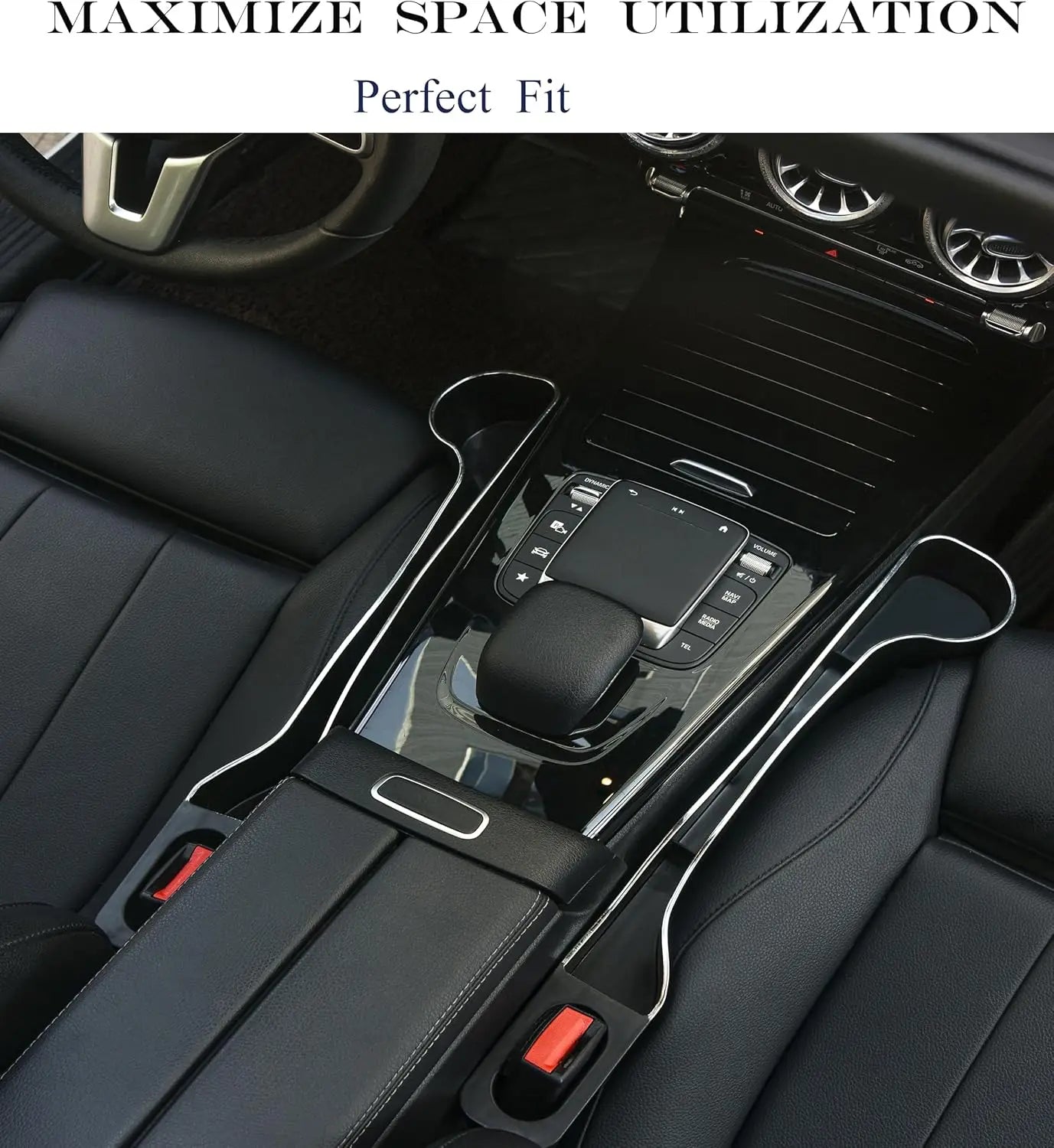 Car Seat Gap Filler Organizer- Upgrade Car Side Seat Gap Filler with Cup Holder and Phone Holder- Car Seat Gap Organizer for Pre
