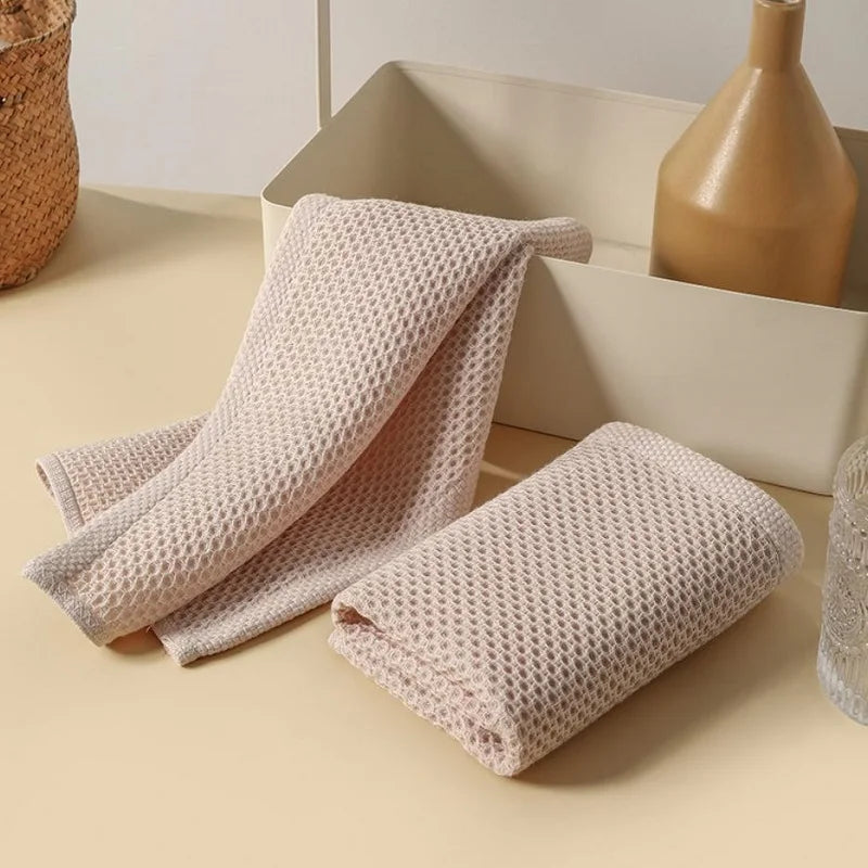 1PC Cotton Dishcloth Ultra Soft Absorbent Towel Household Cleaning Cloth Kitchen Rag For Windows Glass Cars Kitchen Gadgets