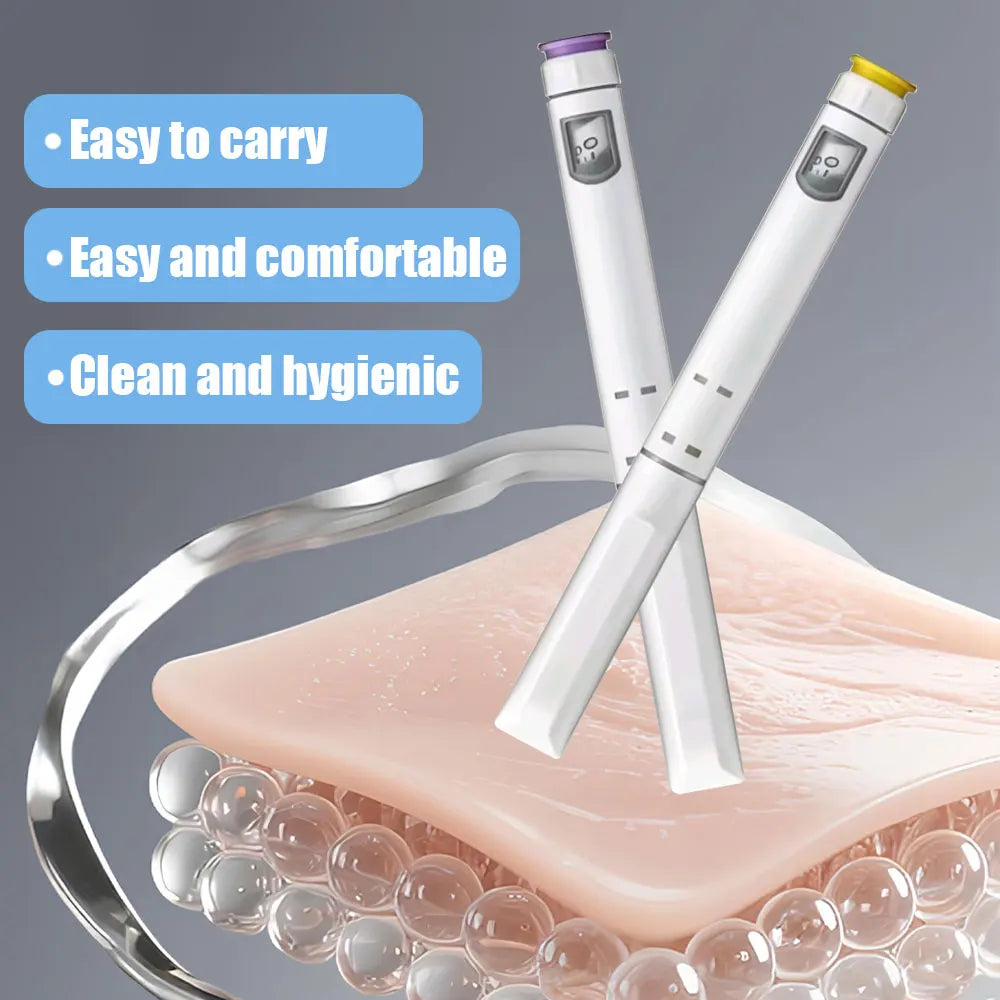 Disposable Sterile Injection Pen Insulin Injection Pen Adjustable Growth Hormone Dose 60U with 3ml Cartridges & 32G 4mm Pen Tip