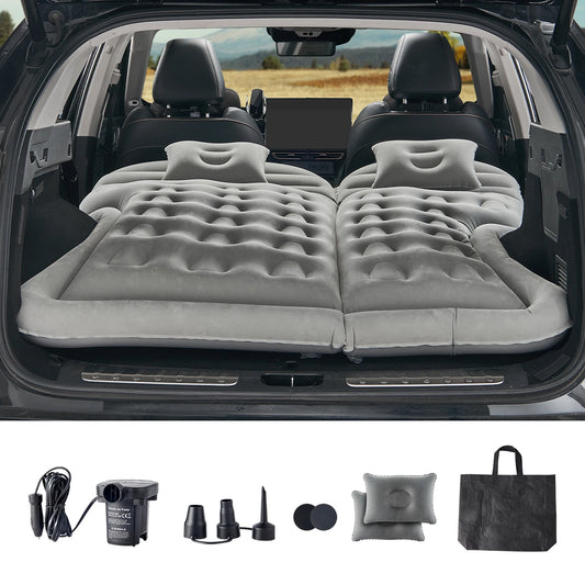 SucceBuy Car Air Mattress, Inflatable Car Camping Mattress, Flocking Thickened Travel Beds with Air Pump Fits Most SUV MPV Sedan